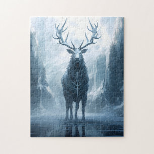 Puzzle Stag mythique en hiver.