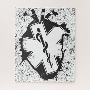 Puzzle star of life anatomical heart