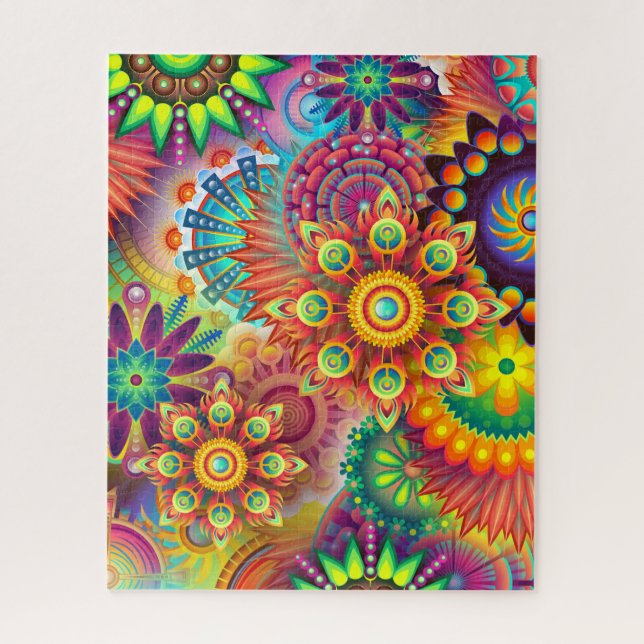 Puzzle Starburst Psychédélique Abstraite Mandalas (Vertical)