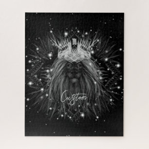 Puzzle Starlight Lion with Crown Monogram