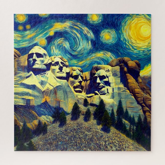 Puzzle Starry Night Mt. Rushmore Dakota du Sud (Vertical)