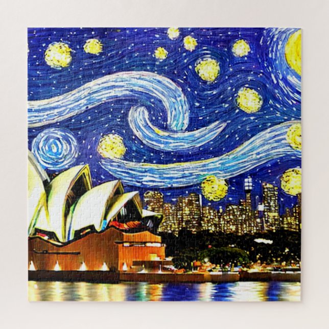 Puzzle Starry Night Sydney Australie Opéra (Vertical)