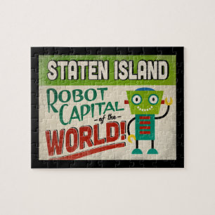 Puzzle Staten Island New York Robot - Drôle Vintage