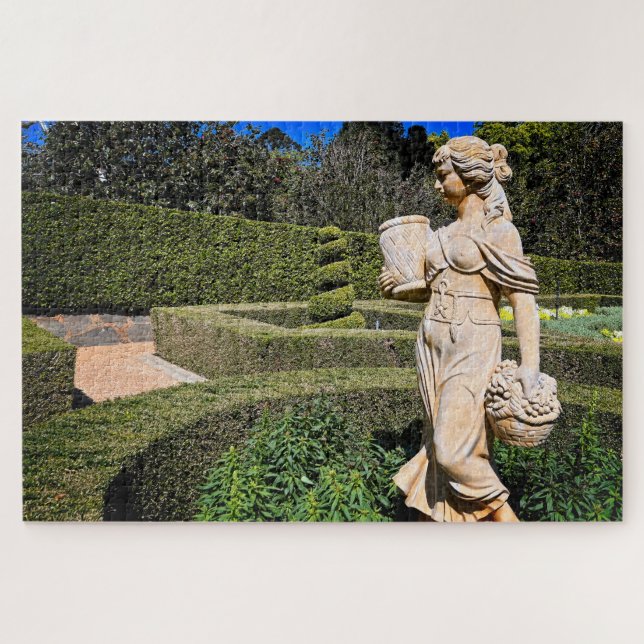 Puzzle Statue dans un jardin de printemps (Horizontal)