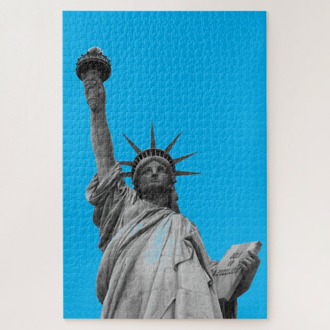 Puzzle Statue d'Art Pop de Liberty Blue Grey New York (Vertical)