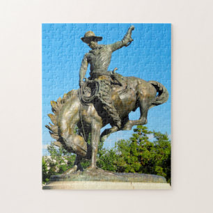 Puzzle Statue de cow-boy de rodéo Colorado.