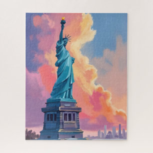 Puzzle Statue de la Liberté New York City Aquarelle