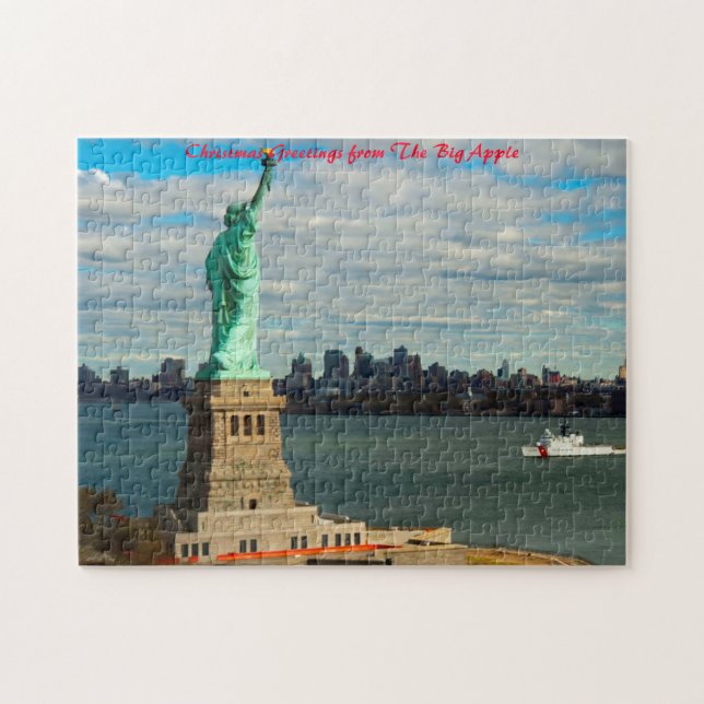Puzzle Statue de la Liberté New York.Salutations de Noël (Horizontal)