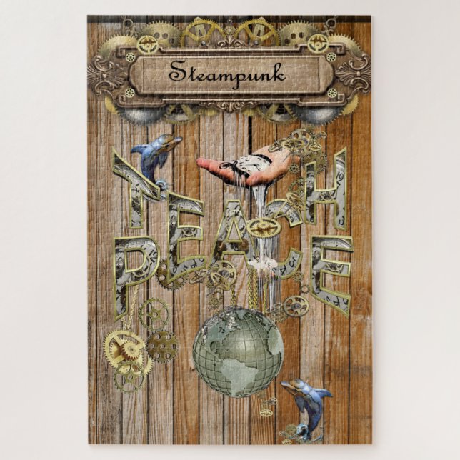 Puzzle Steampunk Graphic Element Collections sur bois (Vertical)
