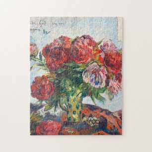 Puzzle Still Life with Peonies de Paul Gauguin
