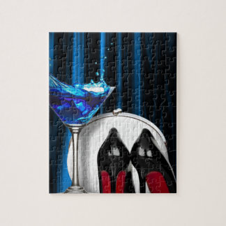 Puzzle stilletos de fille de cocktail de martini de