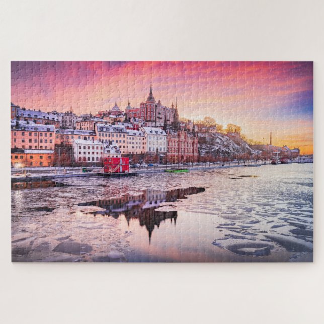 Puzzle Stockholm gefroren Mariaberget (Horizontal)