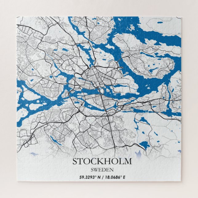 Puzzle Stockholm Suède City Plan Voyage Simple (Vertical)