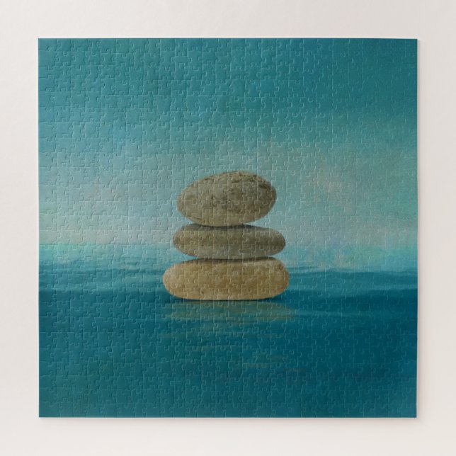 Puzzle Stones Zen sur l'eau - Médias mixtes (Vertical)