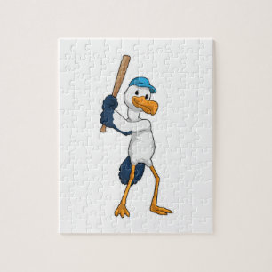 Puzzle Stork au baseball avec batte de baseball