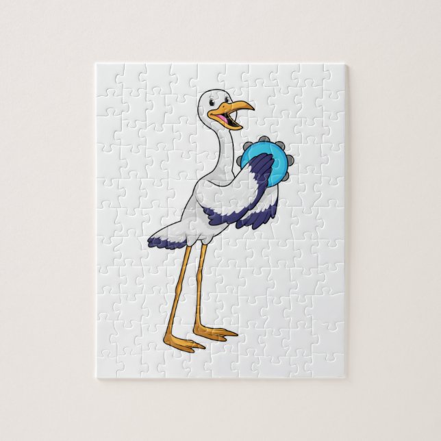 Puzzle Stork en musicien avec Tambourine (Vertical)