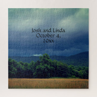 Puzzle Stormy Smoky Mountains Cades Cove Mariage Napkins