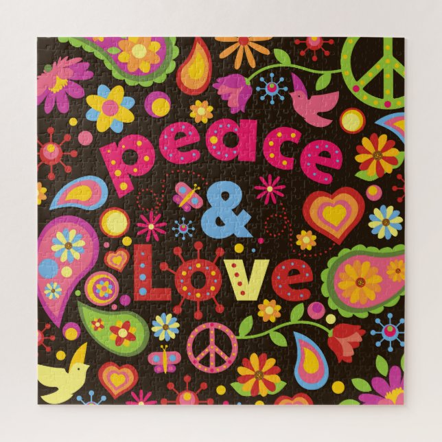 Puzzle Style cool 60s Paix & Amour (Vertical)