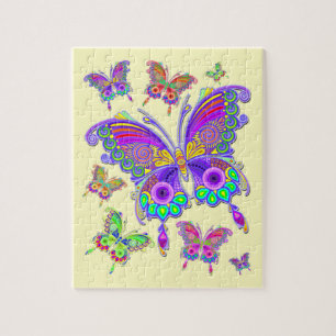 Puzzle Style tatoué Butterfly Colorful