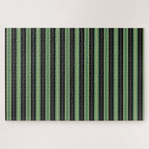 Puzzle Style Vintage Olive Sage Vert noir 3D rayé