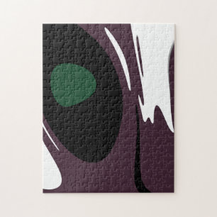 Puzzle Submersion : Noir Abstrait, Blanc, Violet & Vert