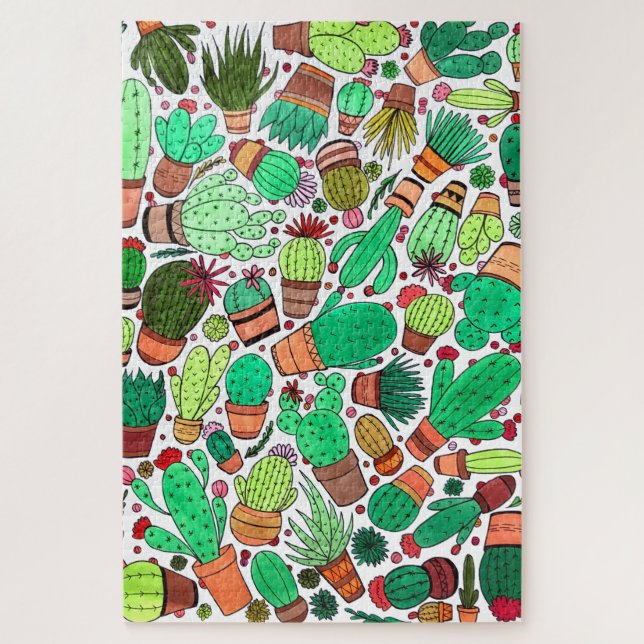Puzzle Succulent Cactus Pots Plante Vert Cactus Jardin (Vertical)