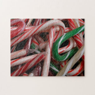 Puzzle Sucres de canne Noël Vacances Blanc Vert et Rouge