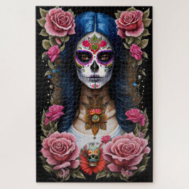 Puzzle Sugar Skull Art - Femme traditionnelle