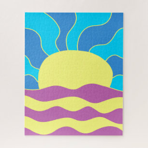 Puzzle Sunrise et Waves Art Abstrait