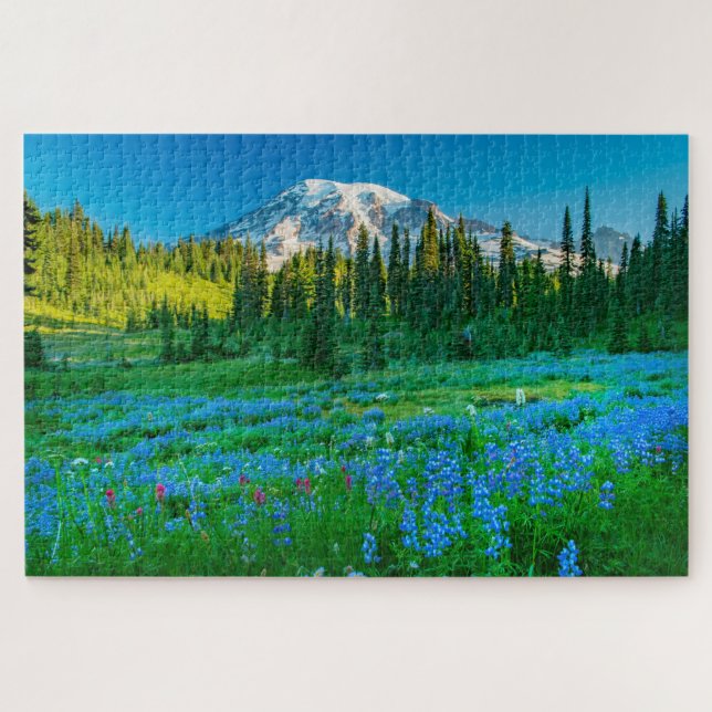 Puzzle Sunrise Lupine et Mont Rainer (Horizontal)