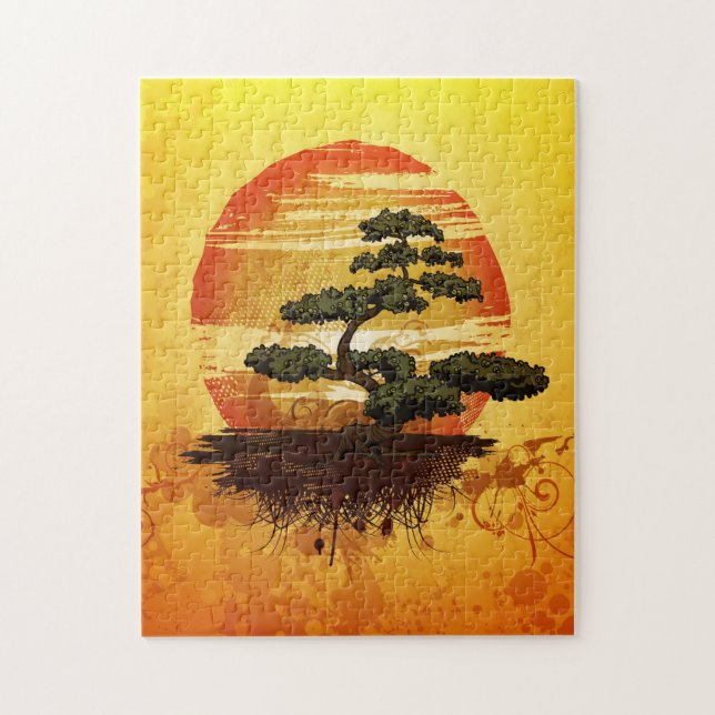 Puzzle Sunset de Bonsai Tree (Vertical)