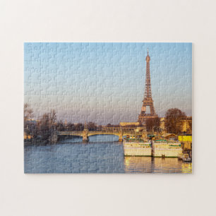 Puzzle Sunset on Eiffel tower and Pont Rouelle - Paris