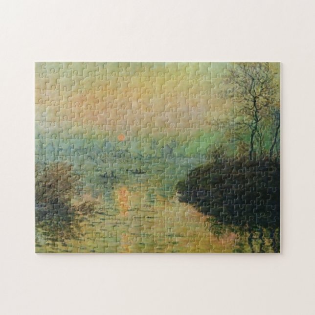 Puzzle Sunset Seine Lavacourt Winter Monet Art (Horizontal)