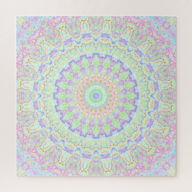 Puzzle Super Funky Boho Hippie arc-en-ciel Abstrait Manda (Vertical)