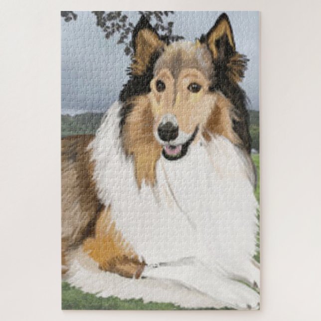 Puzzle Superbe long Haired Collie Sheep chien (Vertical)