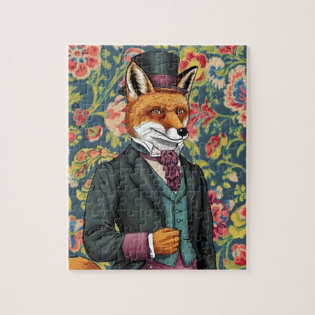 Puzzle Superbe Renard Rouge en costume (Vertical)