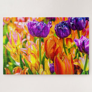 Puzzle Superbes Fleurs Tulipes colorées et étonnantes