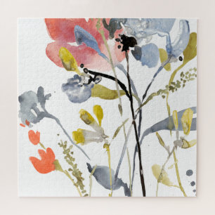 Puzzle Superposition de fleurs - Aquarelle Fleurs pastel