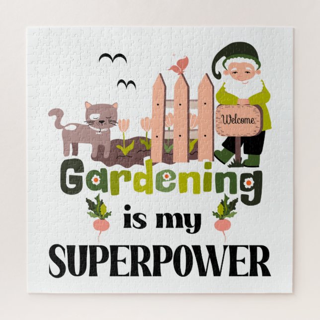 Puzzle Superpuissance du jardin, jardinier mignon (Vertical)