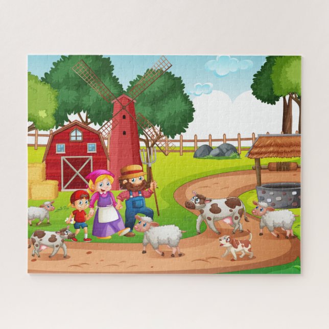 Puzzle sur la vie agricole familiale (Horizontal)