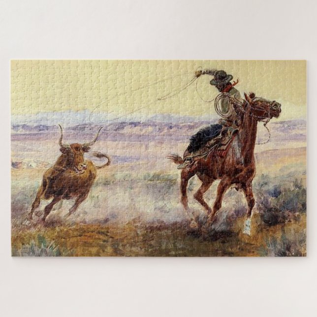 Puzzle "Sur l'étang" de Charles M Russell (Horizontal)