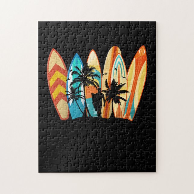 Puzzle Surfboard Vintage Classic Retro (Vertical)