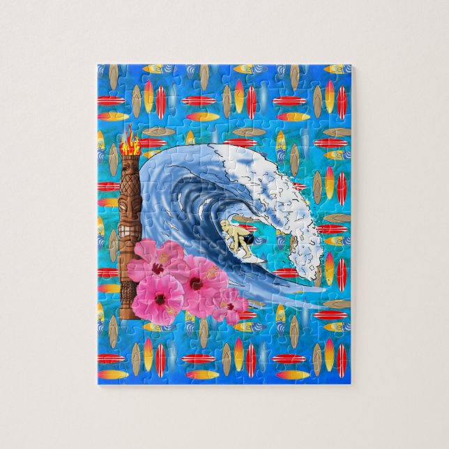 Puzzle Surfer et statue de Tiki (Vertical)