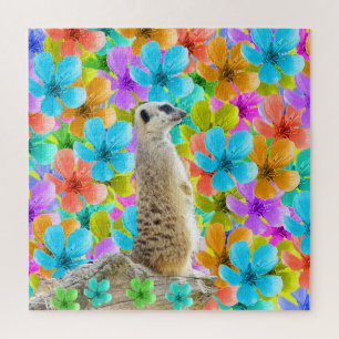 Puzzle Suricate Et Fleurs, Puzzle,