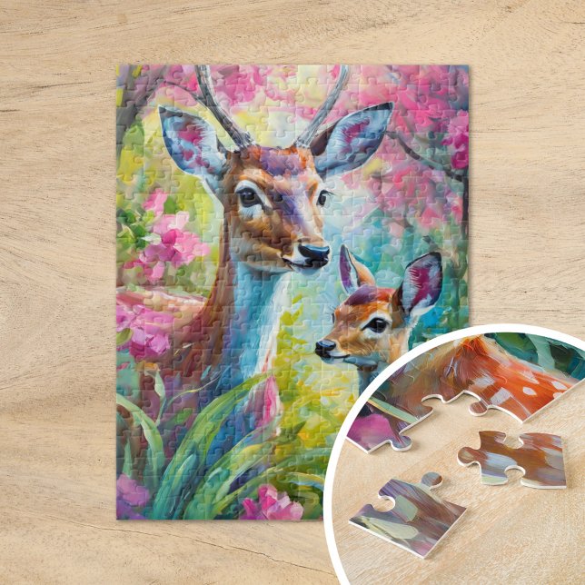 Puzzle Sweet Deer coloré Art Abstrait moderne (Créateur téléchargé)