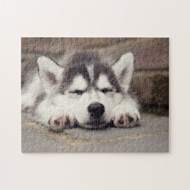 Puzzle Sweet Sibérie Husky Puppy Sleeping (Horizontal)