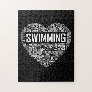Puzzle Swimming Heart Coach Swimmer Venin Swim Lover Toxi