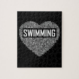 Puzzle Swimming Heart Coach Swimmer Venin Swim Lover Toxi