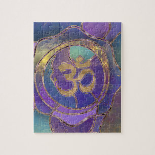 Puzzle Symbole de l'OM texture d'or et de peinture