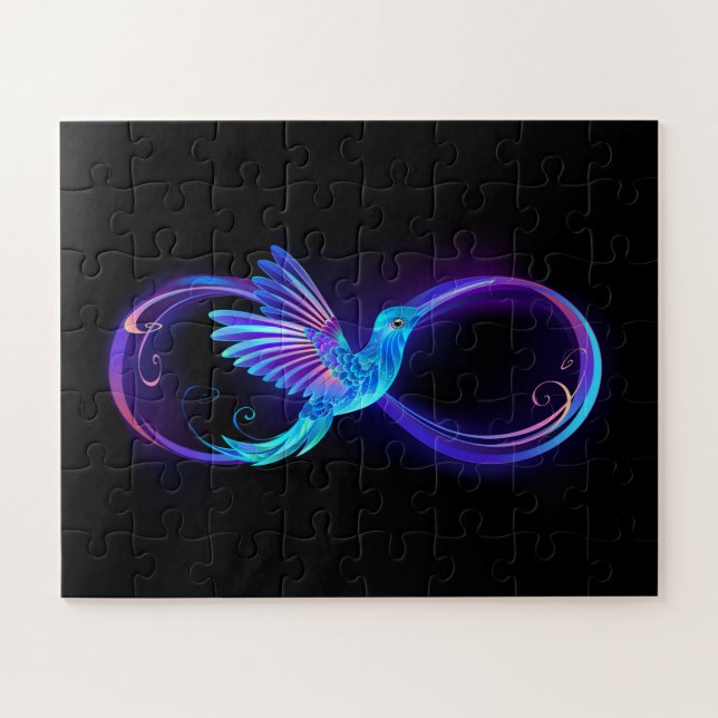 Puzzle Symbole de Neon Infinity par Glowing Hummingbird (Horizontal)